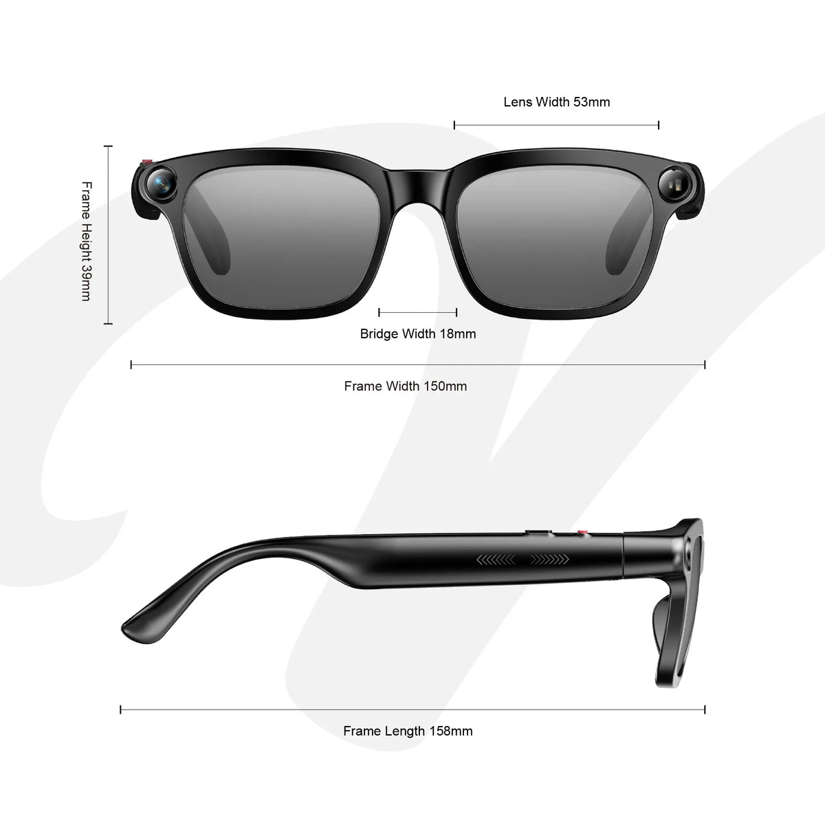 Visionray Smart Glasses - Unisex Casual Wearable, 8MP Sony Camera, 4K Photo, 1080P Video, AI Voice Assistant, Real-Time Translation, Bluetooth Open-Ear Audio, Photochromic Lenses