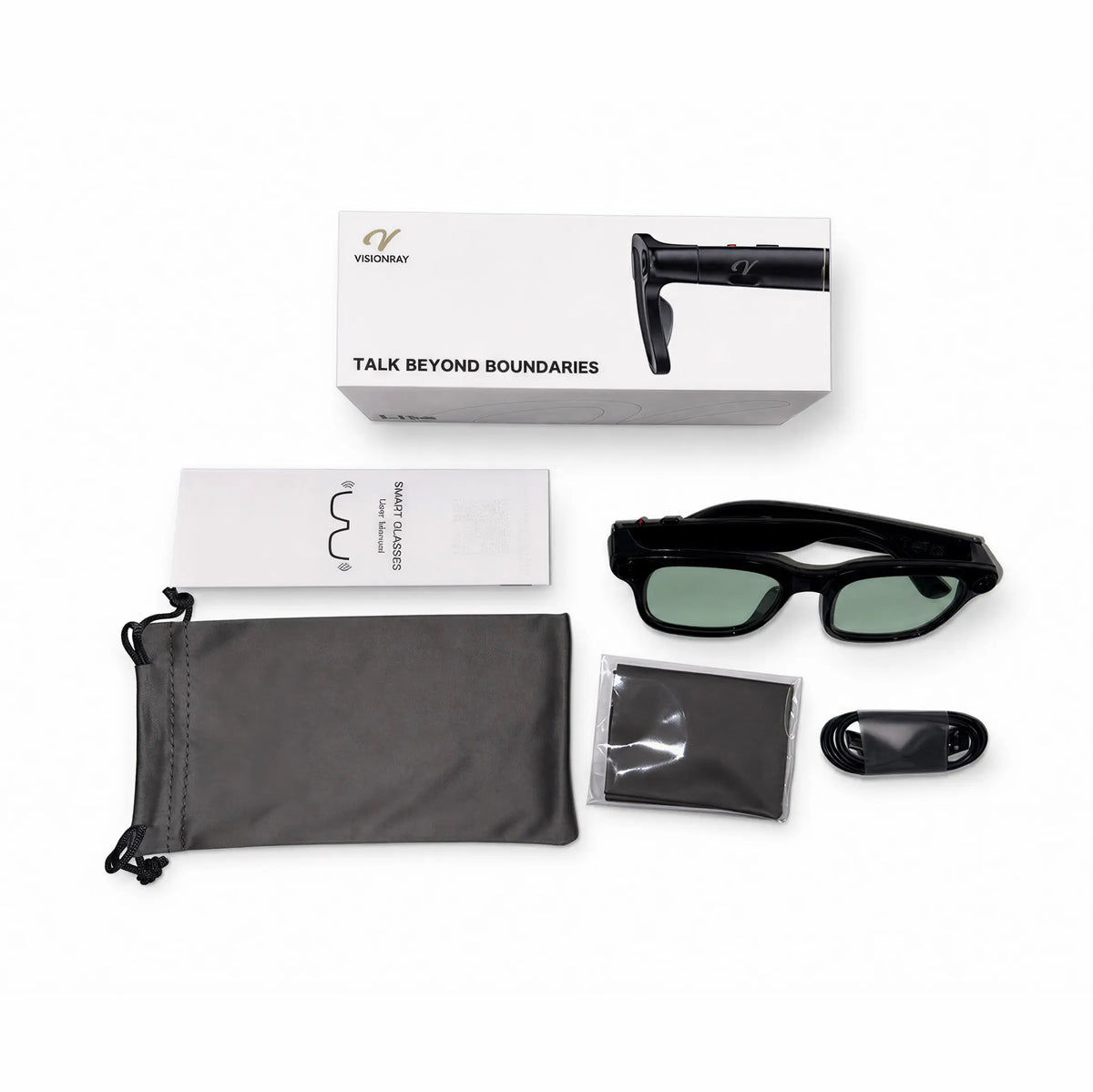 Visionray Smart Glasses - Unisex Casual Wearable, 8MP Sony Camera, 4K Photo, 1080P Video, AI Voice Assistant, Real-Time Translation, Bluetooth Open-Ear Audio, Photochromic Lenses