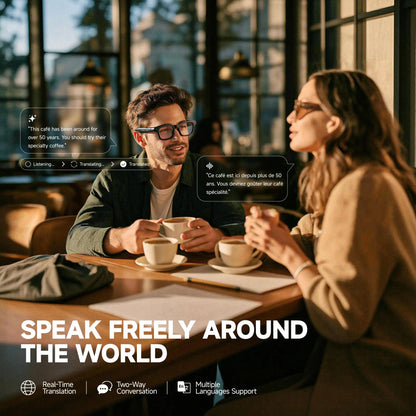 Visionray Smart Glasses - Unisex Casual Wearable, 8MP Sony Camera, 4K Photo, 1080P Video, AI Voice Assistant, Real-Time Translation, Bluetooth Open-Ear Audio, Photochromic Lenses