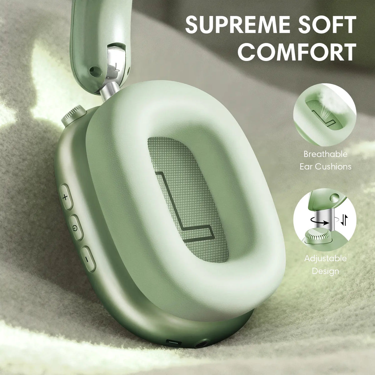 WENTRONIC Y02 Electronic Over-Ear Active Noise Cancelling Wireless Headphones - 60H Playtime, Hi-Res Audio, Foldable, Soft Earpads, Built-In Mic, 3.5Mm Jack, Waterproof Headphones, Mobile Calls, Ios/Android/Pc Compatible