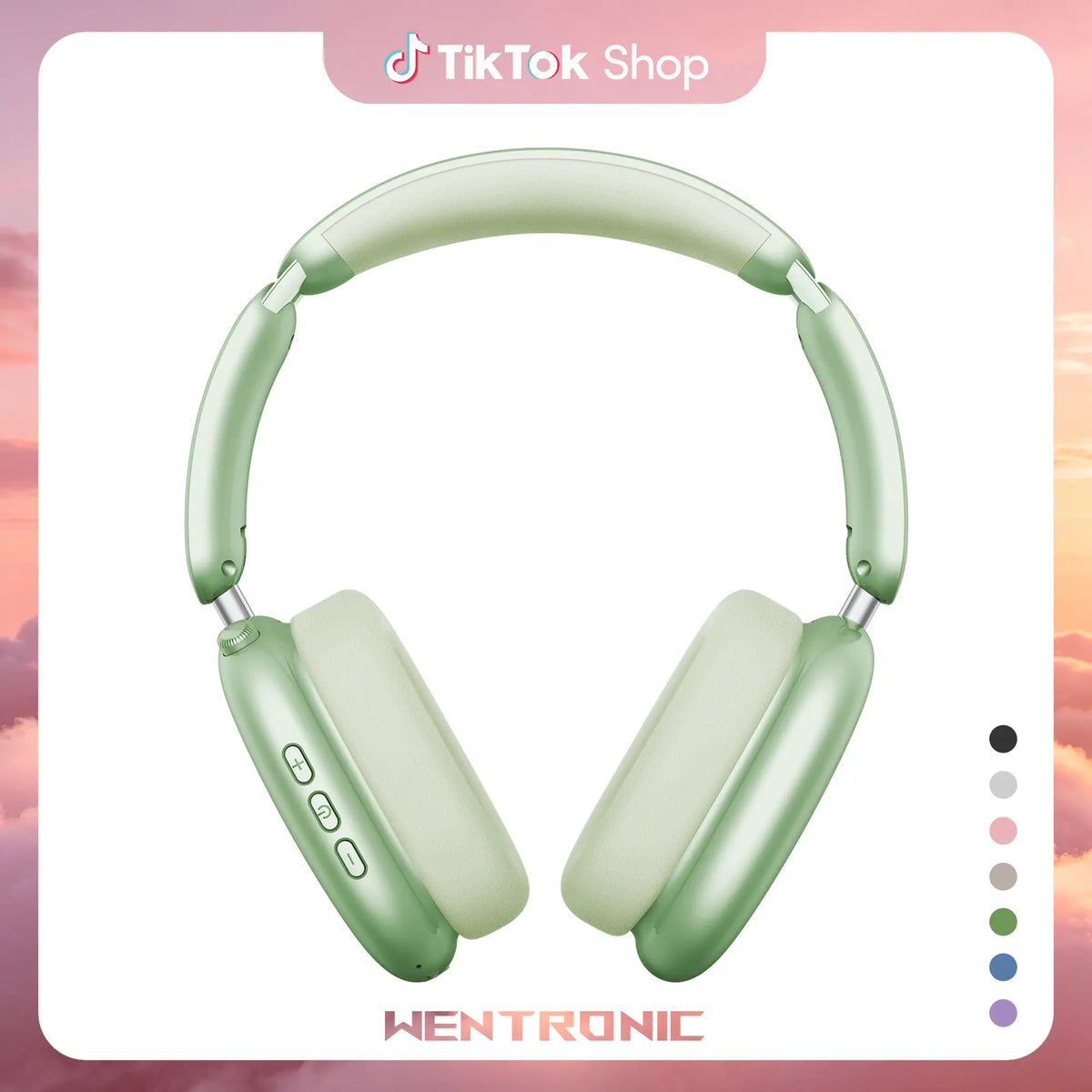 WENTRONIC Y02 Electronic Over-Ear Active Noise Cancelling Wireless Headphones - 60H Playtime, Hi-Res Audio, Foldable, Soft Earpads, Built-In Mic, 3.5Mm Jack, Waterproof Headphones, Mobile Calls, Ios/Android/Pc Compatible